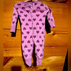 Hanna Andersson purple hearted onesie size 3-6 months